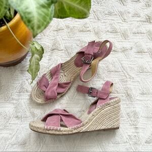 Splendid Fairfax Pink Suede Espadrille Wedge Sandals
